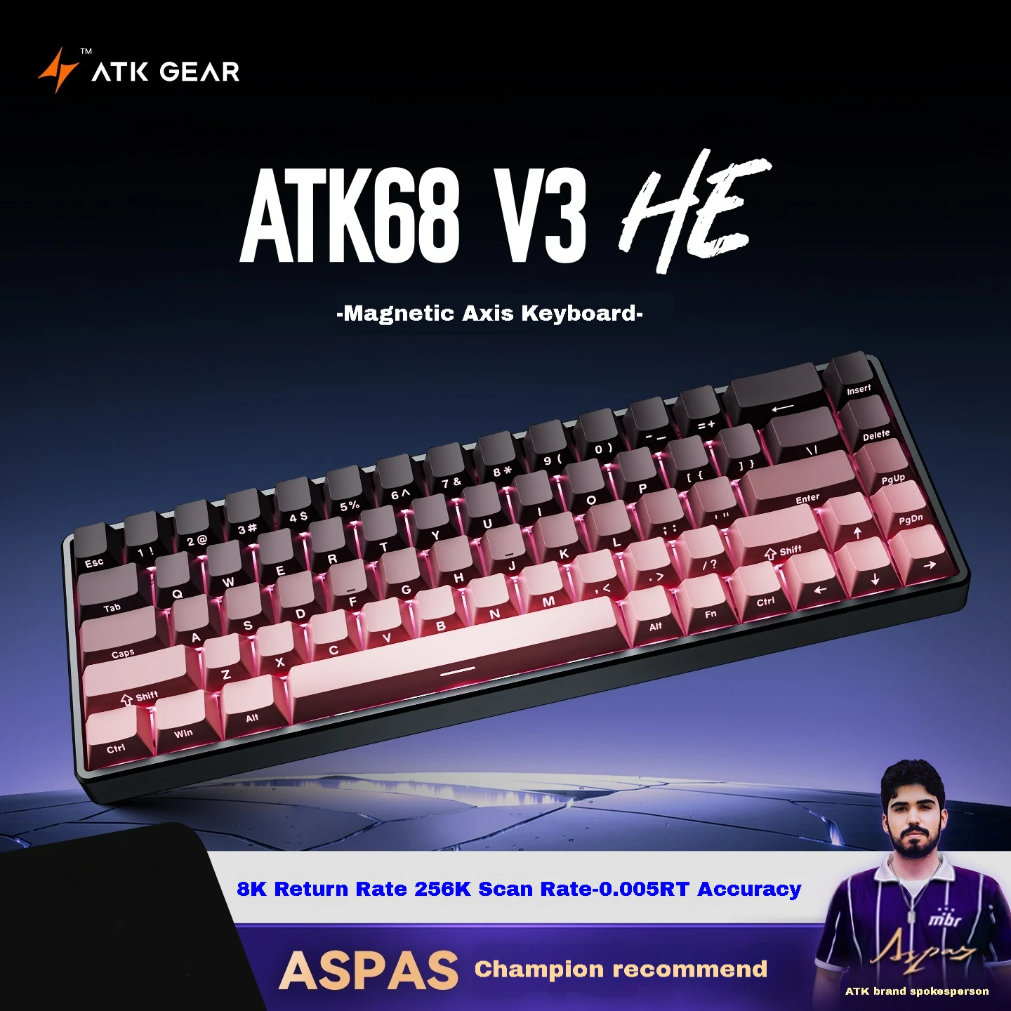 ATK68 V3 HE ゲーミングキーボード ATK 68 V3 eSports Keyboards | 65% CNC Aluminum – ATK Gaming Gear
