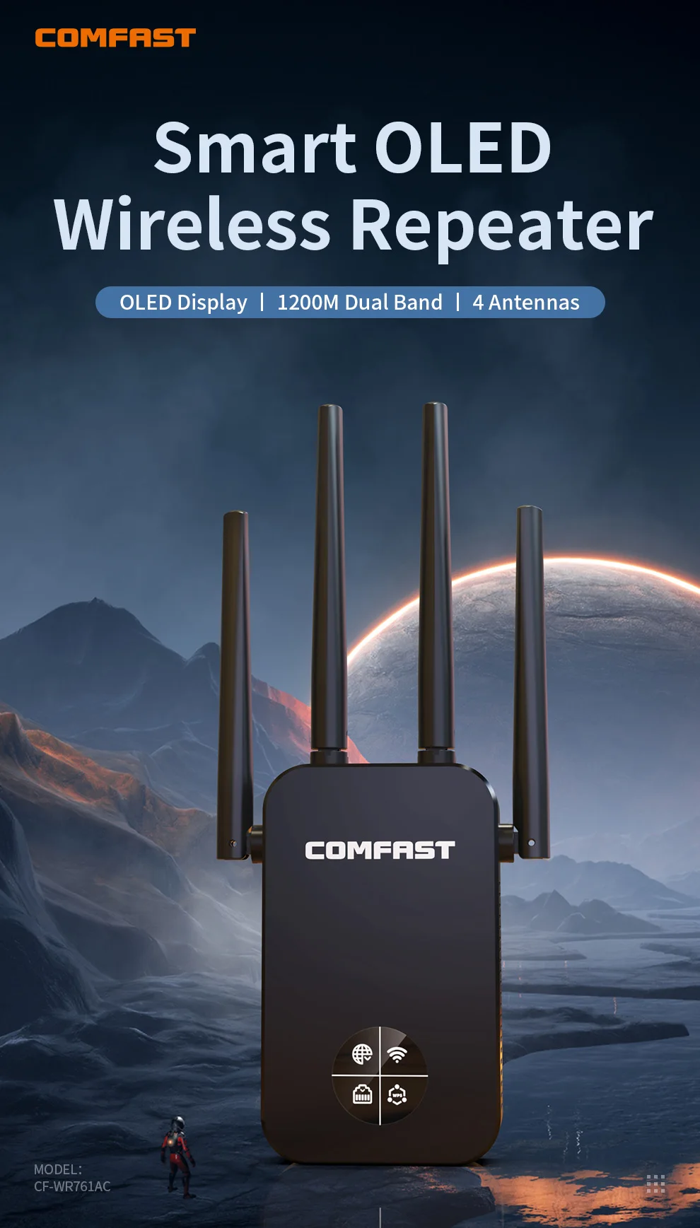 extensor WiFi, amplificador Wi-Fi, impulsionador de sinal,