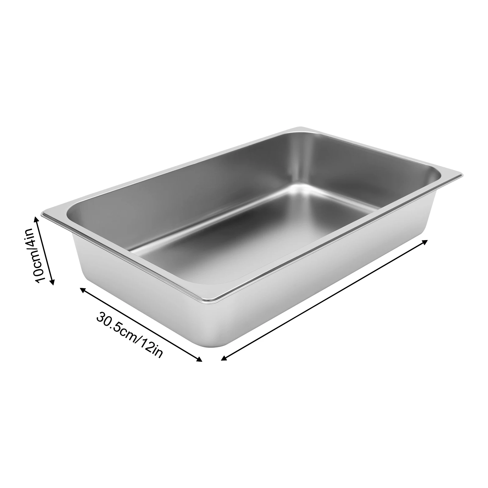 4 Pack Steam Teable Pans 9L Stainless Steel Steam Table Pan 0.7 mm Thick Pan Food Container Warming Pans