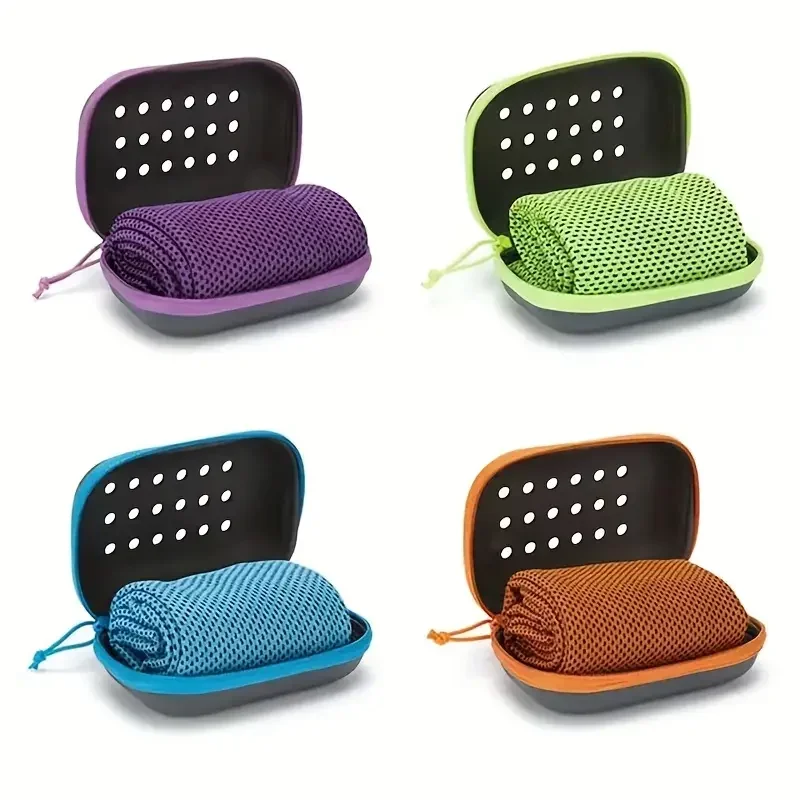 EVA Boxed Cooling Towel Instant Cold Sports Towel Absorbent Quick Dry Ice Towel for Outdoor Fitness Gym Workout Home Accessories