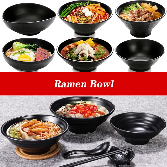 Insalata di frutta Stoviglie per fast food Ciotola per tagliatelle in plastica stile giapponese Ciotola per ramen per uso domestico Ciotola per zuppa 1