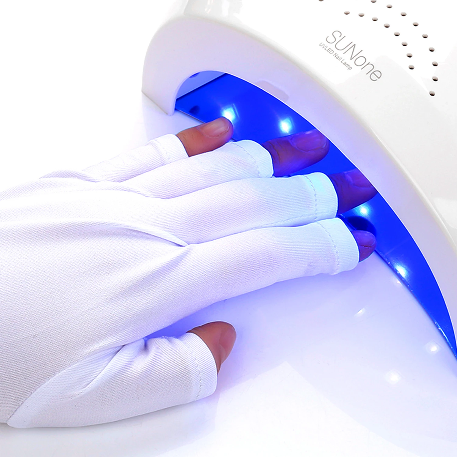 안티 글러브 젤 매니큐어용 전문 보호 장갑 손 보호 네일 아트용 신축성 있는 핑거리스 장갑 가정용 야외용