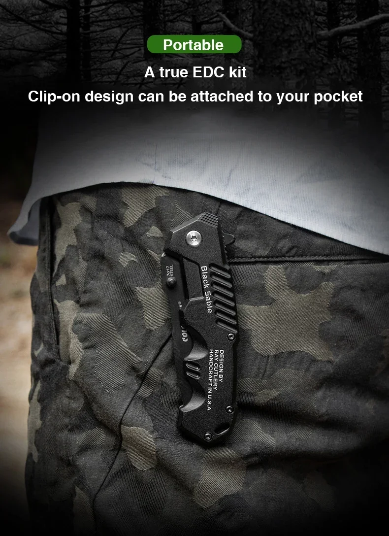 Description Picture 2 of itemStainless Steel Folding Knife High Hardness Tactical Emergency Self-defense Knives EDC Outdoor Camping Survival Pocket Knife