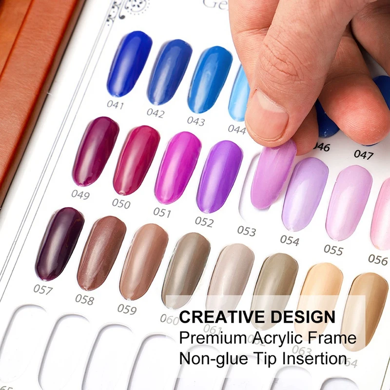

3X 216 Colors Nail Tips Display Book DIY Nail Art Showing Shelf Gel Color Card Chart Painting Display Board White