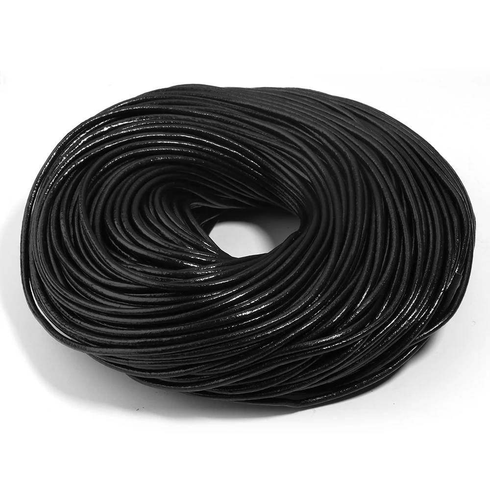 Cords Craft, 1.5mm Round Leather Cord, Leather Cord for Making Jewelry, DIY Craft Work, Genuine Leather Cords for Necklace Making, Leather String Cord