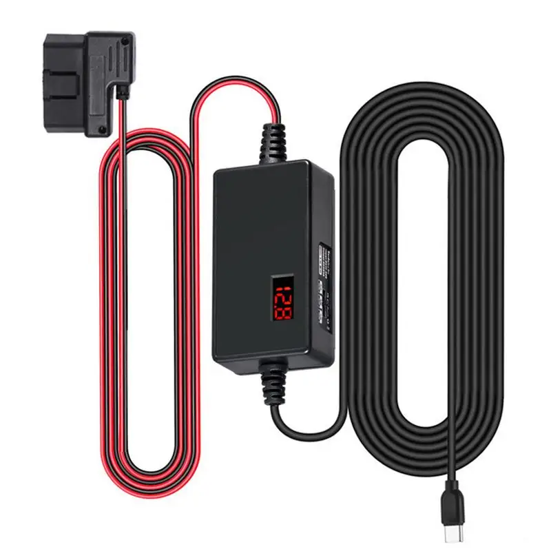 Parking Monitoring Converter Cable 12-24V To 5V/3A USB C Converter Cable For Parking Recording Automotive Device Accessory