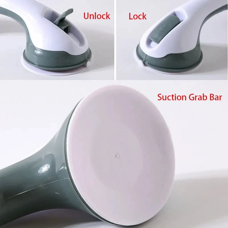 Description Picture 6 of item1PC Safety Helping Handle Anti Slip Support Toilet Bathroom Safe Grab Bar Vacuum Sucker Handrail Household Suction Cup Bath Rail