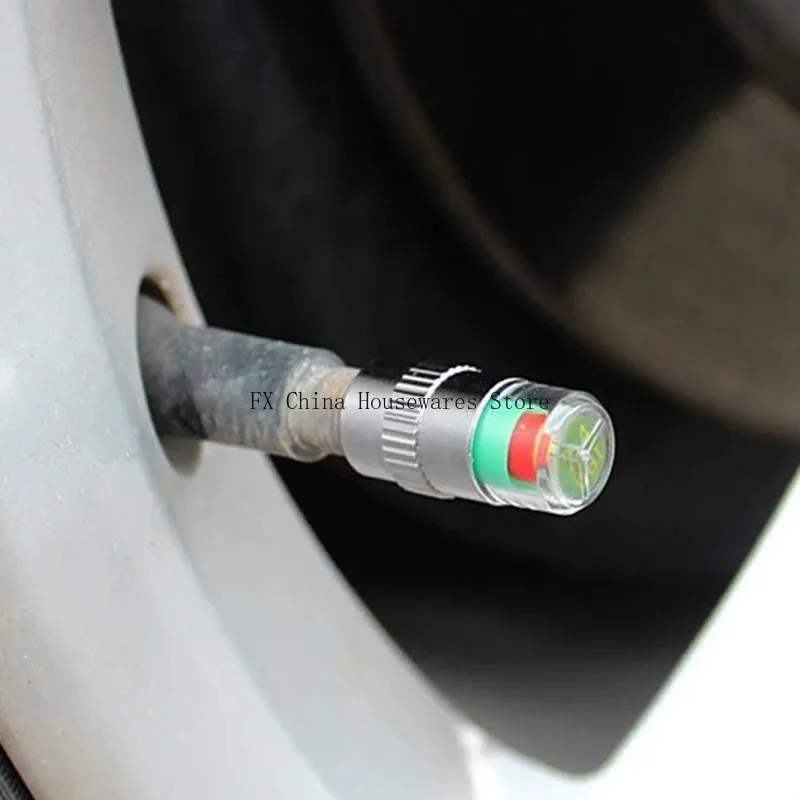 Indicatore di Pressione Pneumatici Auto, Set da 4 Pezzi, Tappi Valvola con Manometro, Accessori Auto, Tappi Manometro Pressione Pneumatici Utili - Image 4