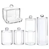 Transparent Cotton Swab Storage Box Makeup Organizer Acrylic Storage Box Cotton Swab Cosmetic Box Bathroom Bedroom Storage 1