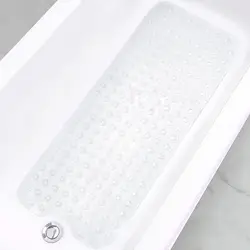 Extra Long Non - Slip Cartoon Bath Mat with Secure Suction Cups & Drain Holes - 40x100cm (Clear)