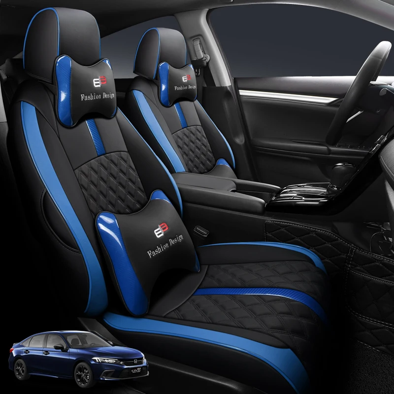 

Original1:1 Design Car Special Seat Covers For Honda Civic 2016-2018, 2019-2023 Faux Leather Stitching Protection Seat Cushion