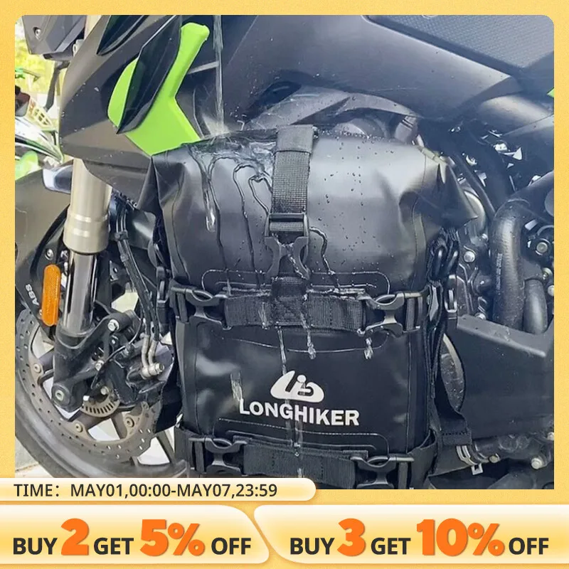 LONGHIKER 오토바이 범퍼 백, 방수 테일 백, 다기능 라이딩 백, 내마모성 사이드 백, 싱글 숄더 가능