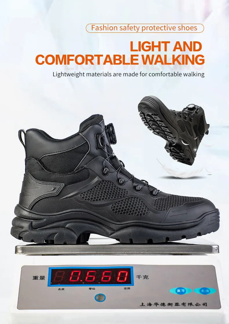 Indestructible Safety Work Shoes Mens Steel Toe Cap Boots Anti-smash Puncture-Proof Work Boots Breathable Sneaker Mens Boots