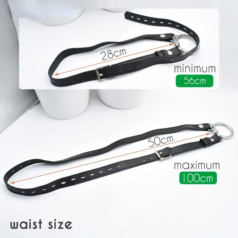 Penis Chastity Cage Chastity Lock Sex Toy Chastity Cage Accessory PU Leather Anti-off Auxiliary Belt Adjustable Rope