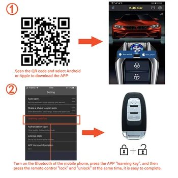 Universal Car Alarm AutoStart System APP Remote Control Engine Ignition Kit Push One Button Start