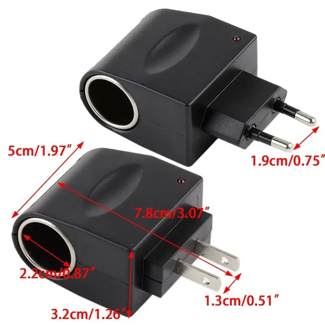 AC Adapter With Car Socket Auto Charger EU Plug 220V AC To 12V DC Use For Car Electronic Devices Use At Home - Image 6