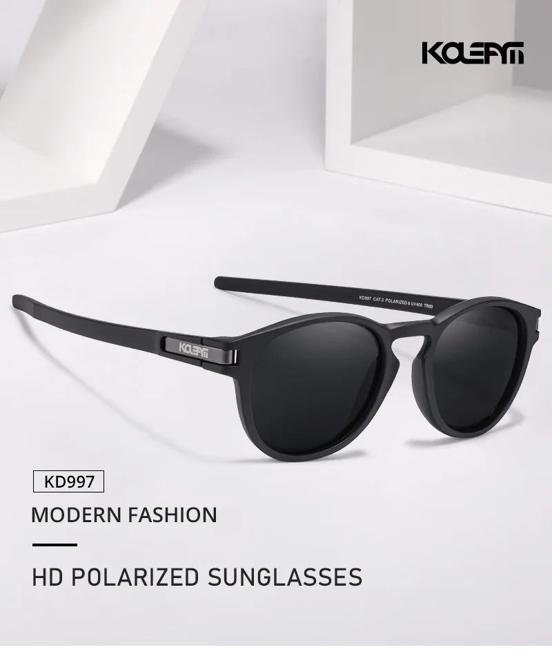 KDEAM 2026 Klassische Runde Polarisierte Sonnenbrille TR90 Herren- und Damen-Sport-Freizeitbrille Reise-Party-Brille – Detail 1