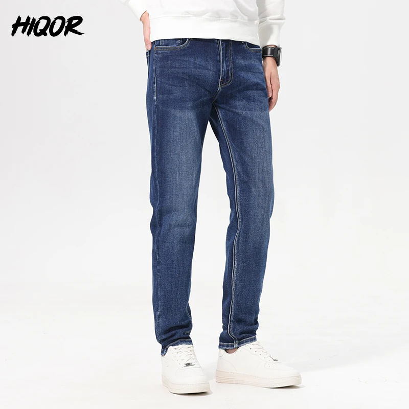 HIQOR Autumn Vintage Mens Denim Jeans Men's Baggy Straight Jeans Fashion Korean Mens Jeans Pants Denim Trousers Streetwear Male 4