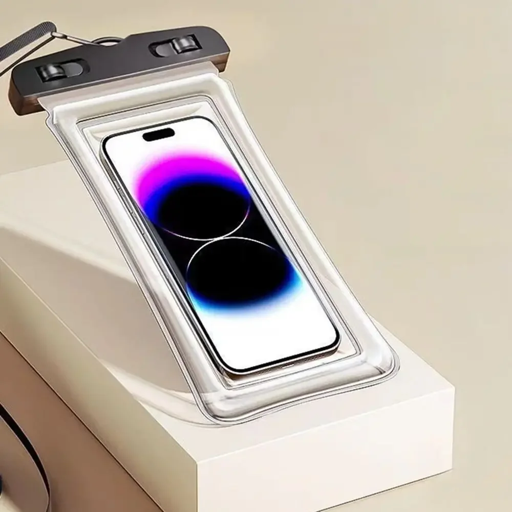 Waterproof Transparent Phone Case (Up to 7") – Touch-Screen Pouch with Lanyard, IP68 Submersible Bag for Swimming & Diving