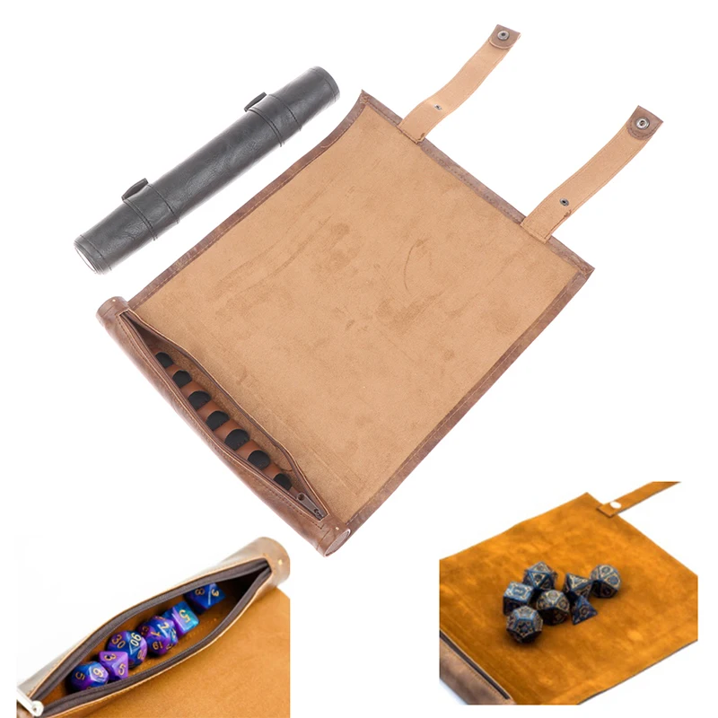 Dice Tray and Rolling Mat with Zippered Dice Holder DND Polyhedral Game