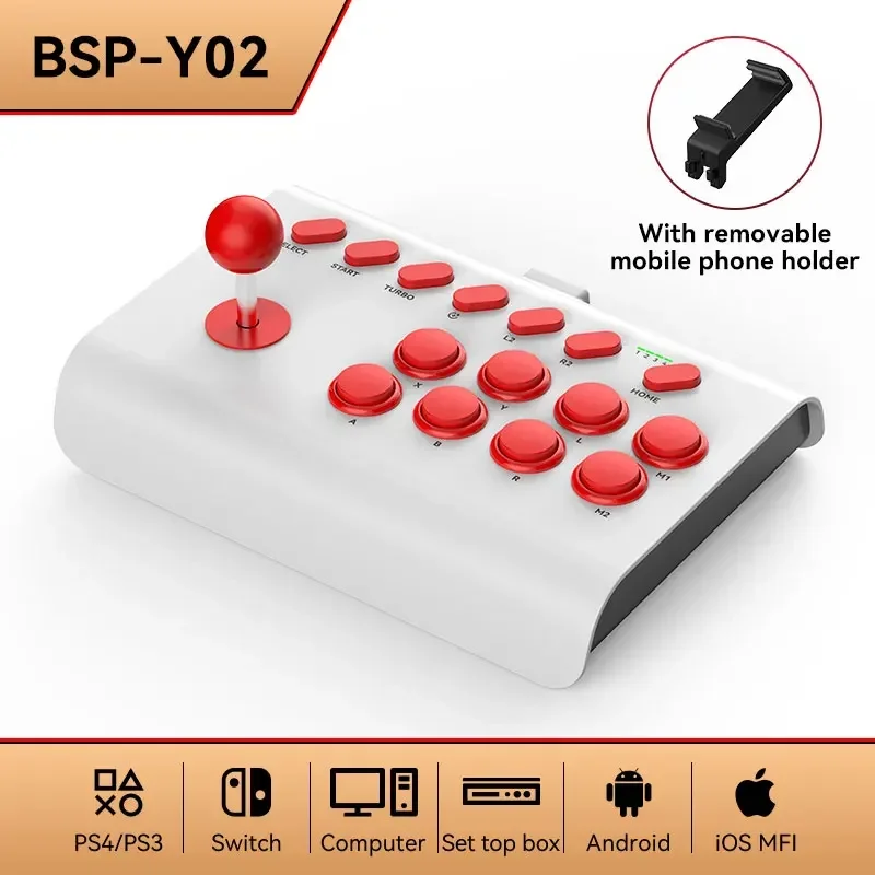 For switch OLED For PS3/PS4 Arcade game rocker Bluetooth Wireless Wired Controller for TV PC IOS Android Steam Joystick