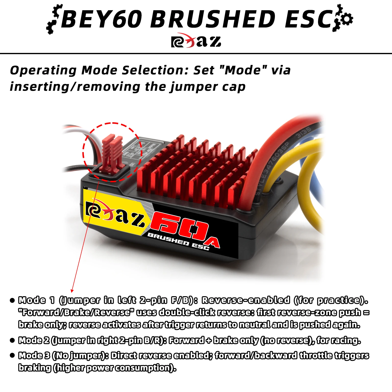 High-Performance Brushed Kit: 540 Motor with 60A ESC for Off-Road RC Cars