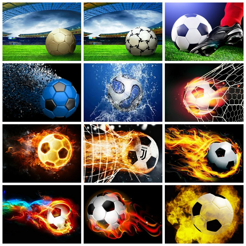Huacan Diamond Painting New Collection Fantasy Football 5d Diy Embroidery Mosaic Fire Sports Square/round Home Decor