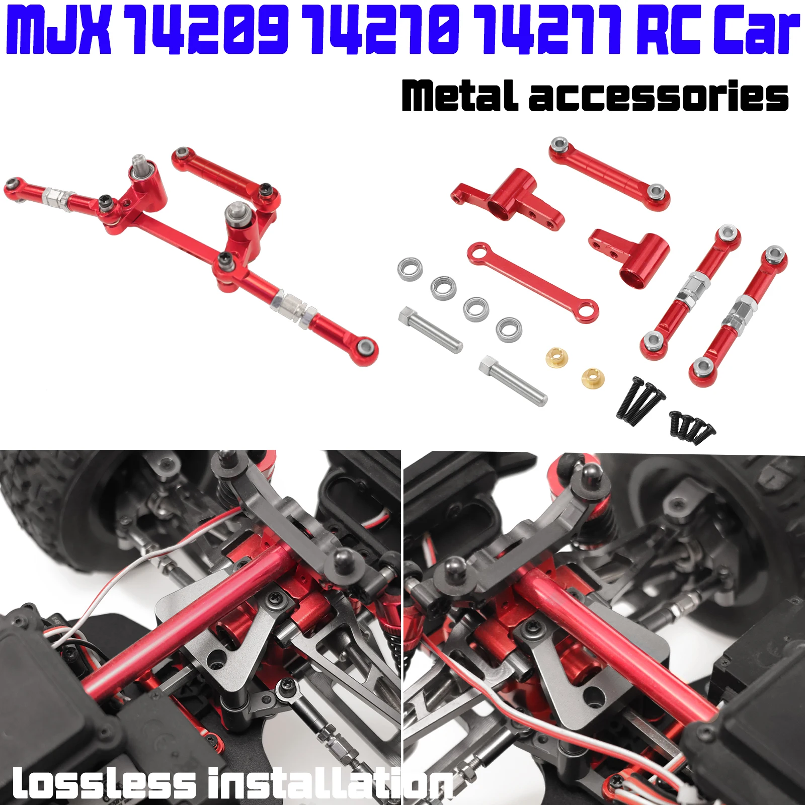 Metall Lenkung Komponente Stange Servo Stange Für MJX HYPER GO 1/14 14209 14210 14211 Fernbedienung Auto Upgrade Zubehör