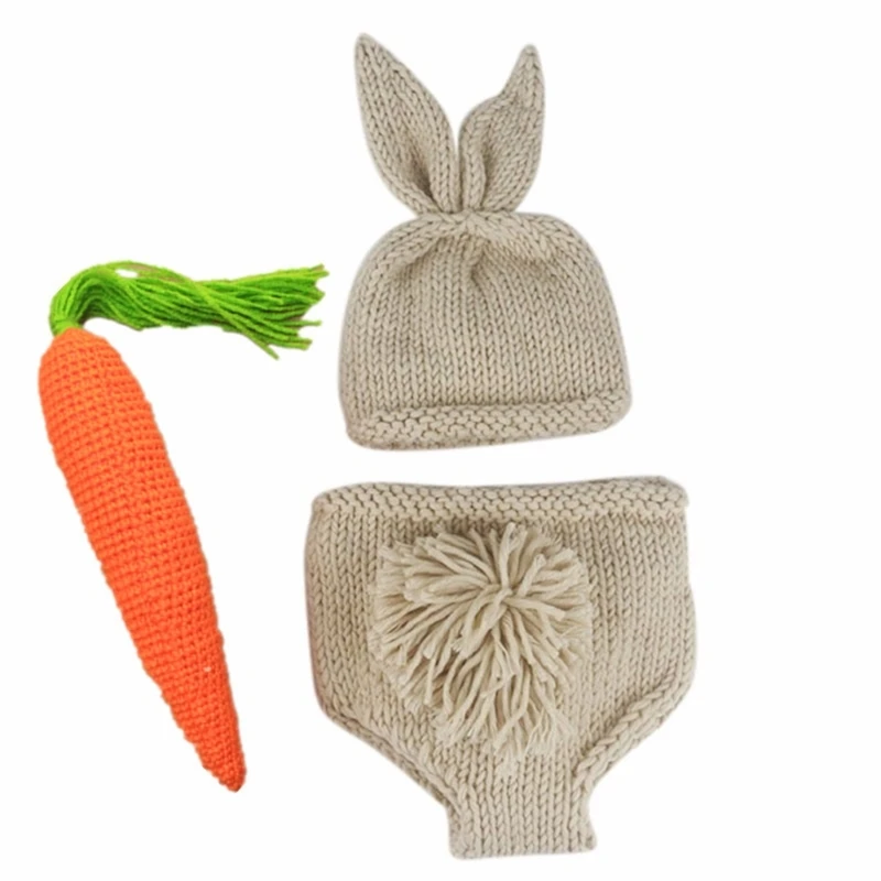

Infant Photography Outfit Hat & Panties Rabbit Costume Photostudio Posing Props Universal Baby Photo Clothes Shower Gift