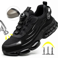 Men's Safety Shoes Protection And Elastic Safety Boots Fashionable Casual Shoes Breathable Odor Protection Men's Work Shoes