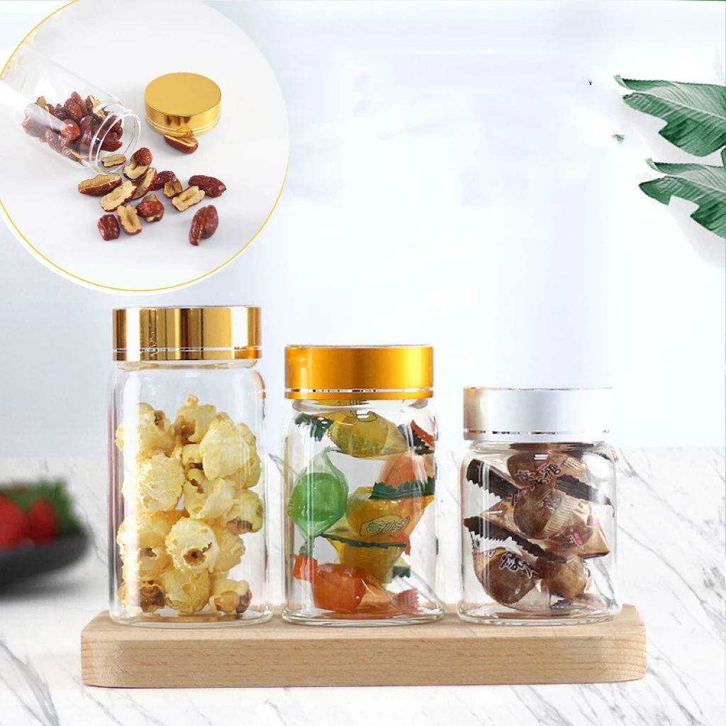100-360ml Orgnizer Glass Airtight Canister Kitchen Storage Bottles Jar Sealed Food Container Ginger Cereal Dispenser Stash Cans 6