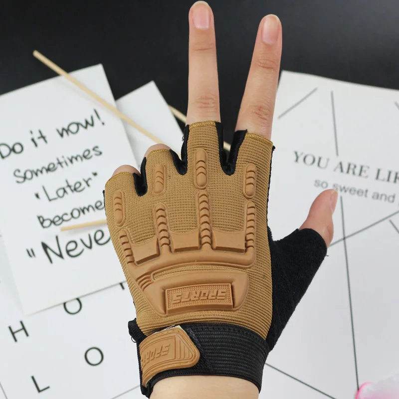 Children's Cycling Tactical Gloves Kids Exercise Half-Finger Protective Gloves Boys Girl Bicycle Camping Anti-slip Sports Gloves 6