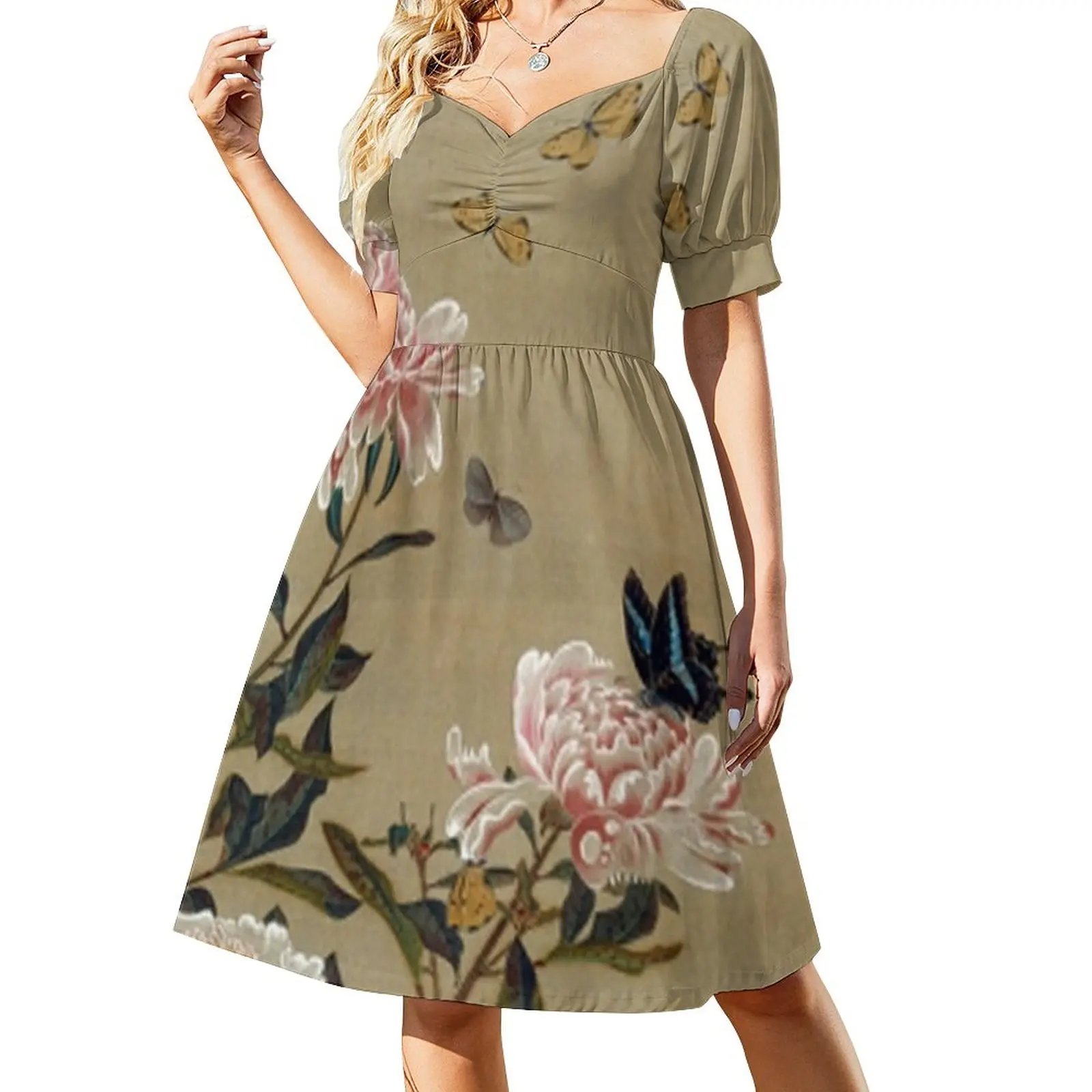 

Favourite Artists - Peonies & Butterflies - Jakuchu Ito Sleeveless Dress Women long dress womans clothing