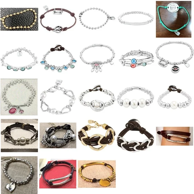 

New personality fashion electroplating 925 silver 14k gold charm beads black rope bracelet niche jewelry gift
