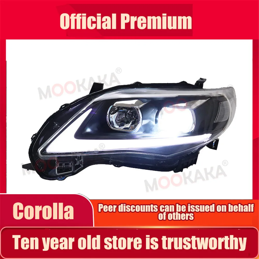 

Автомобильный Стайлинг, автомобильные аксессуары, фары для Toyota Corolla 2011 2012 2013, фары, ксеноновые лампы, лампы головного света, дневные ходовые огни