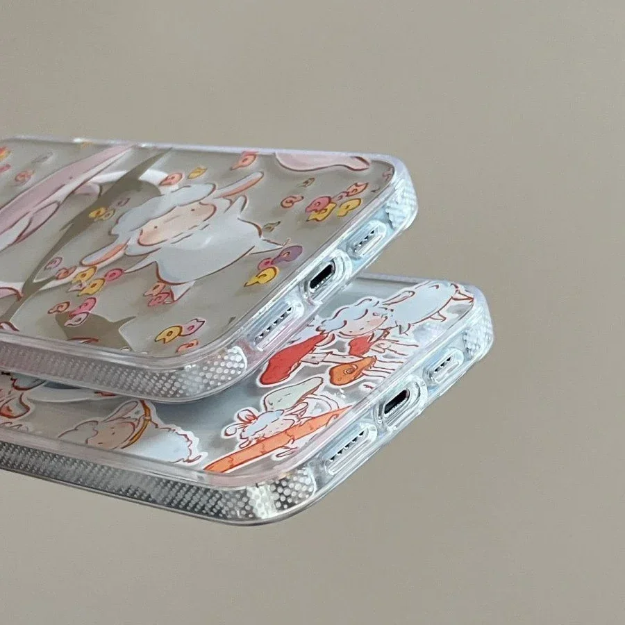 MagSafe Acrylic Transparent Border Cute Sheep Phone Case Cover for IPhone 13 14 15 Pro Max Case