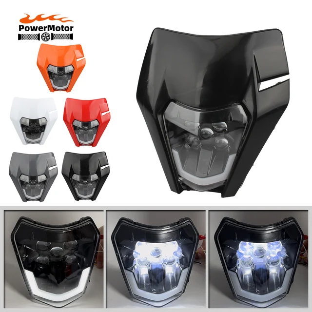 For KTM Motorcycle LED Headlight EXC 300 XC XCF XCW 150 250 350 450 Motocross Headlamp Accessories Dirt Bike Moto Enduro Parts
