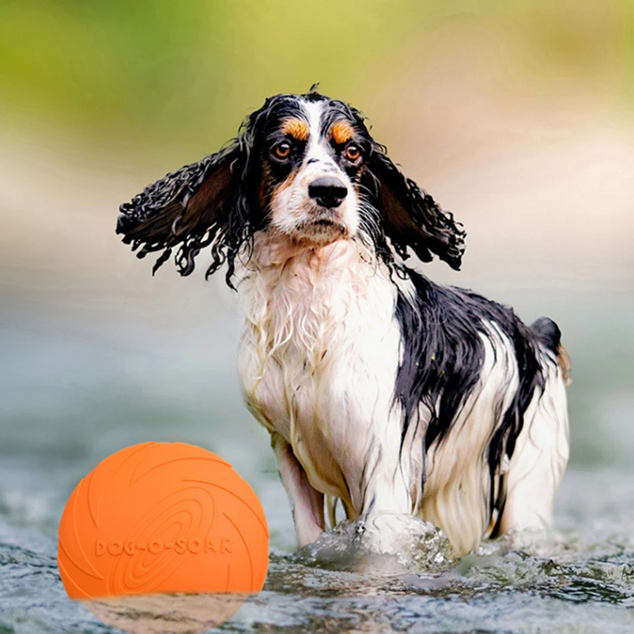 Large dog golden fur pet flying disc toy TPR soft, bite resistant, easy to throw dog flying disc outdoor training dog supplie 4