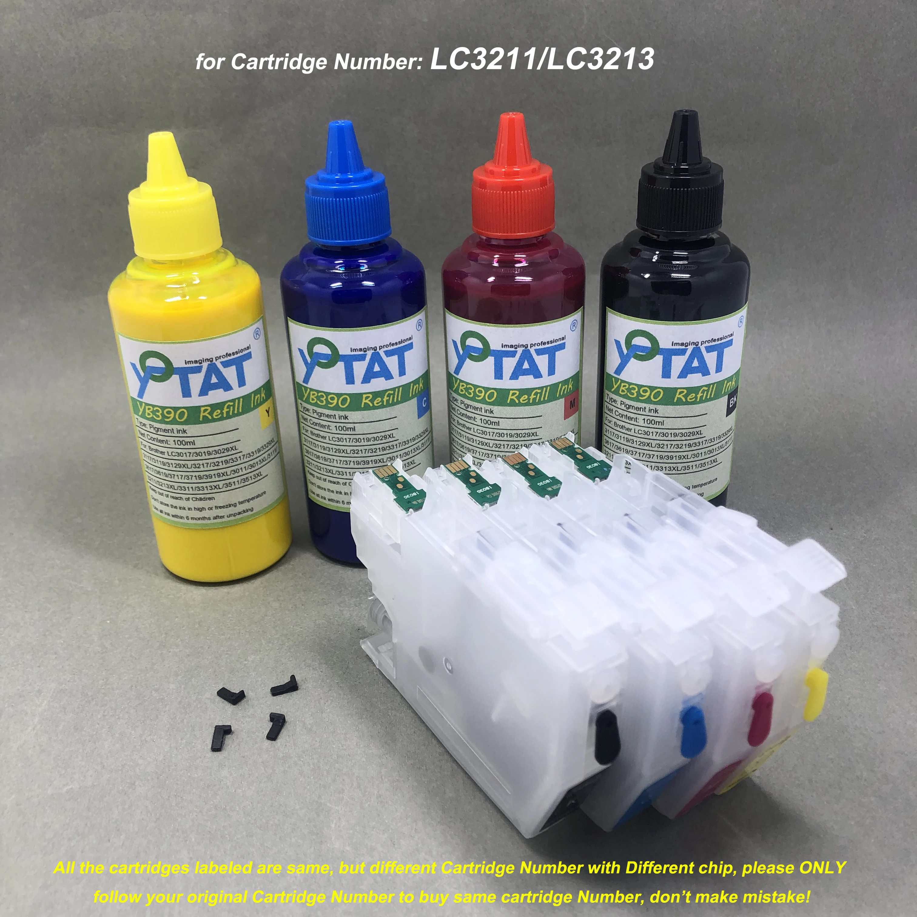 

LC3211 LC3213 Empty Refillable Ink Cartridge Pigment Ink for Brother MFC-J890DW MFC-J895DW DCP-J772DW DCP-J774DW DCP-J572DW