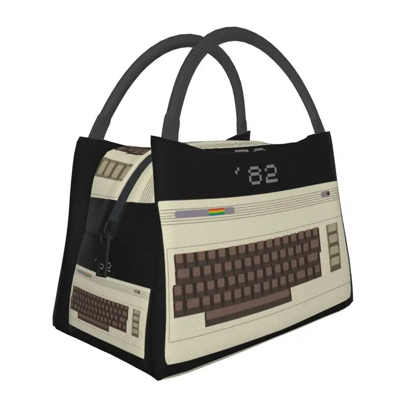 

Retro Commodore 64 Insulated Lunch Bags for Outdoor Picnic C64 Amiga Computer Portable Cooler Thermal Lunch Box Women