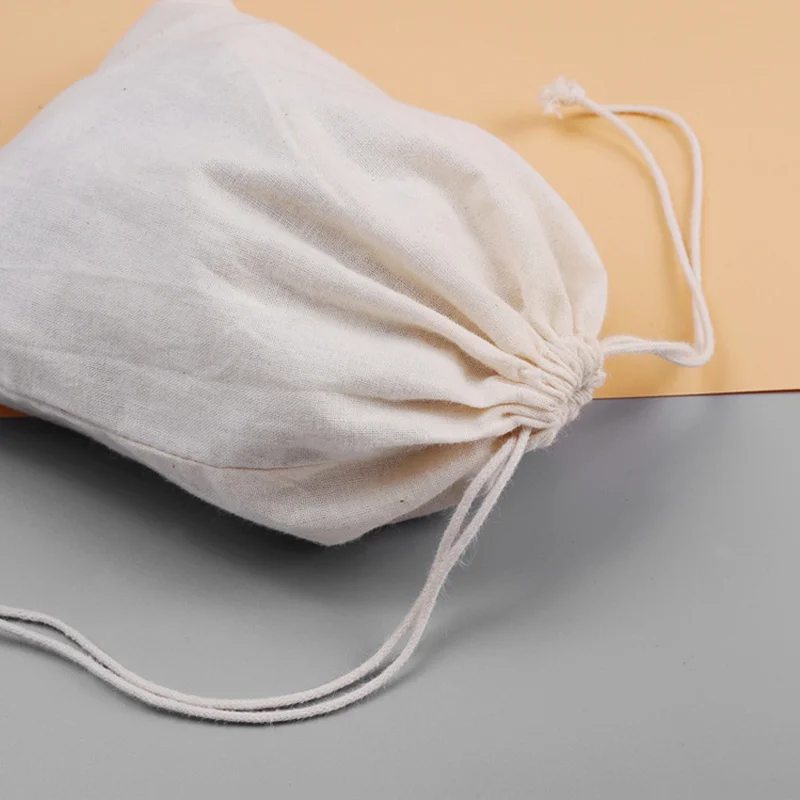 Natural Cotton Storage Bags - 10/20/50/100 Pcs/Lot Wedding Gift Package Pouches Eco-Friendly Fabric Organizer for Home & Kitchen 5