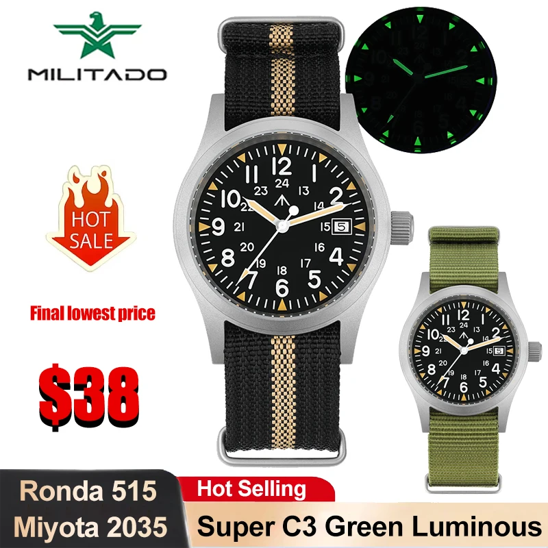 นาฬิกา Militado ML05 ควอตซ์ กันน้ำ 100 เมตร