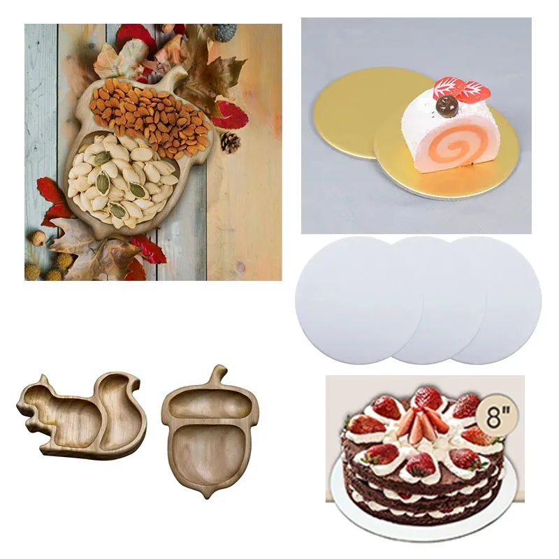 Golden Decorative Serving Trays Elegant Snack Plates Fruit Dishes Retro Metal Dessert Trays Wooden Nut Platters Cake Home Decor