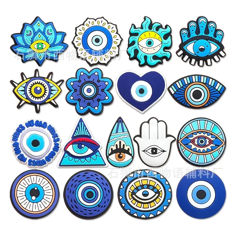 Shoe Charms for Crocs Accessories
 Blue Eyes Shoes Charm for Croc Decorations Pins Men Accessory Jeans Woman Clogs Clips Badges
