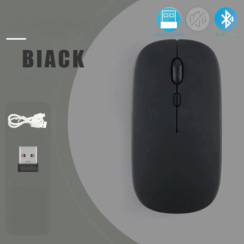 Ultra-Thin Rechargeable Wireless Bluetooth Mouse with Mute Button