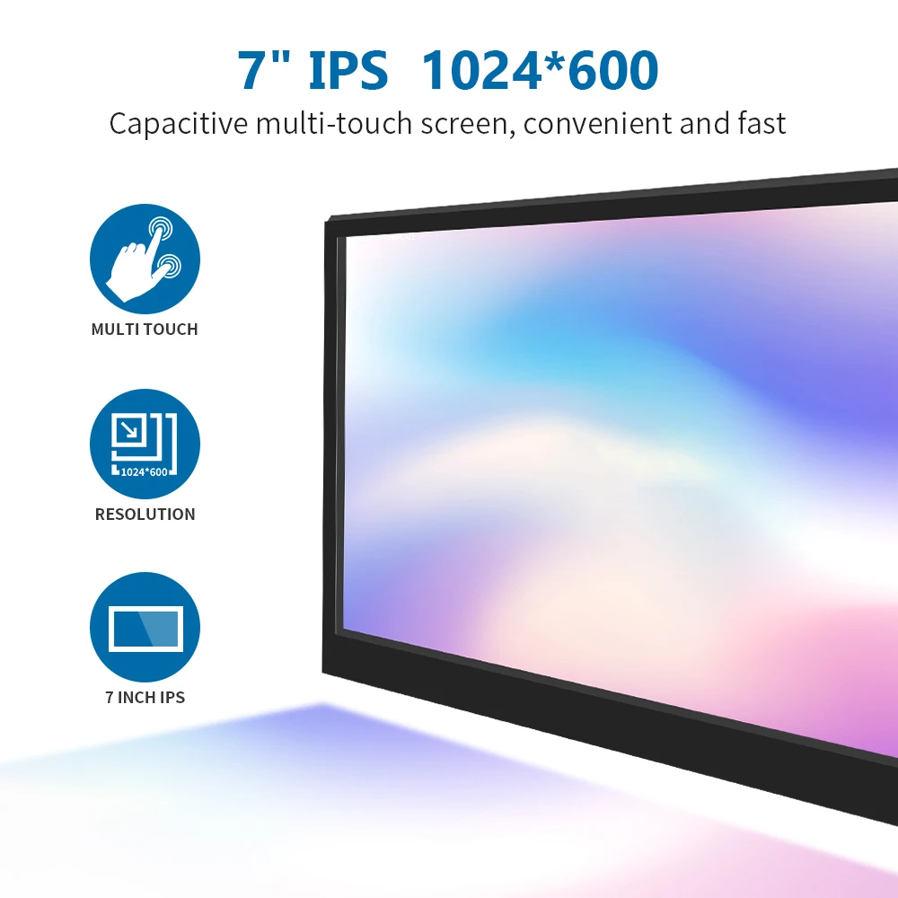 Monitor Touch Capacitivo 7-Inch-Hdmi Per Pc 1024X600 Display Raspberry Pi In Custodia In Pelle Per Display Mini Hdmi Windows 3B + 3B
