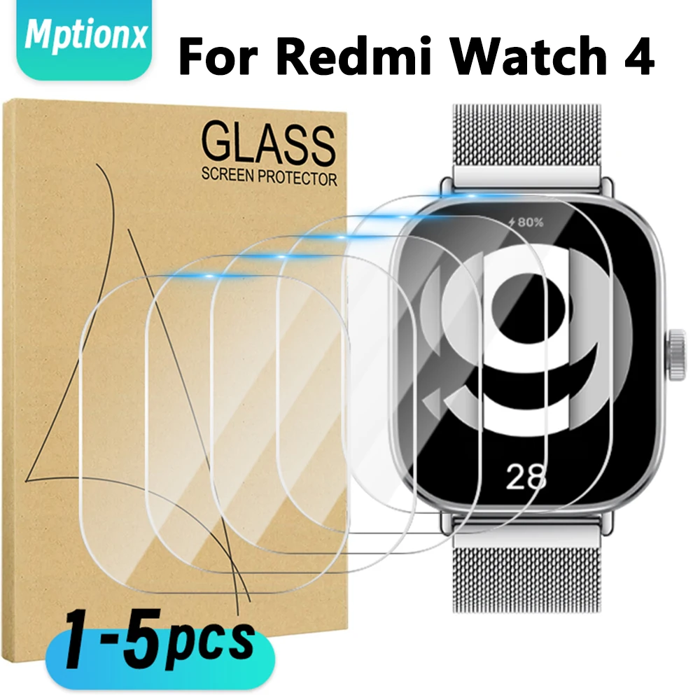 Закаленное стекло для умных часов Xiaomi Redmi Watch 4, защита экрана HD, защита от царапин для Mi Redmi Watch 4, защитная пленка круглая защита экрана смарт часов для часов xiaomi гамильтон casio полная защитная пленка 30 5 42 мм 9h закаленное стекло пленка