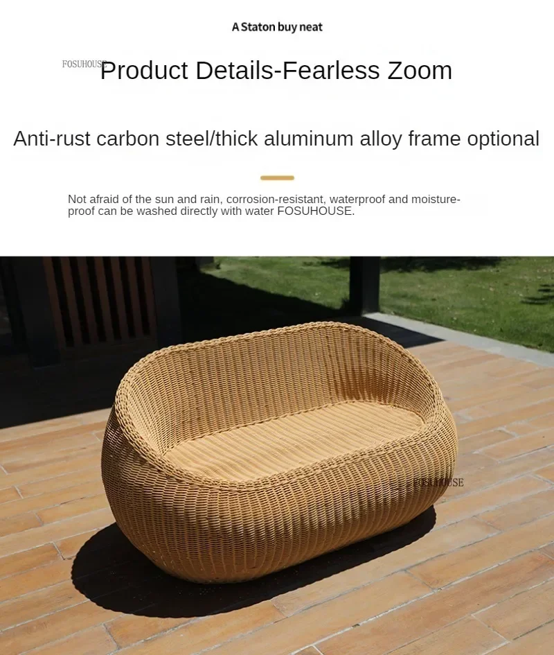 Garden Furniture Sets Courtyard Terrace Sofa Chair And Table Set Leisure Homestay Balcony PE Rattan Sofa Combination N