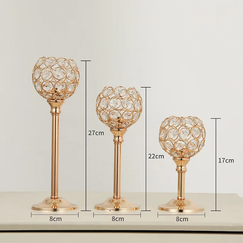 Candle Holders Wedding venue floral arrangements hotel window decorations home wedding props gold-colored wrought iron