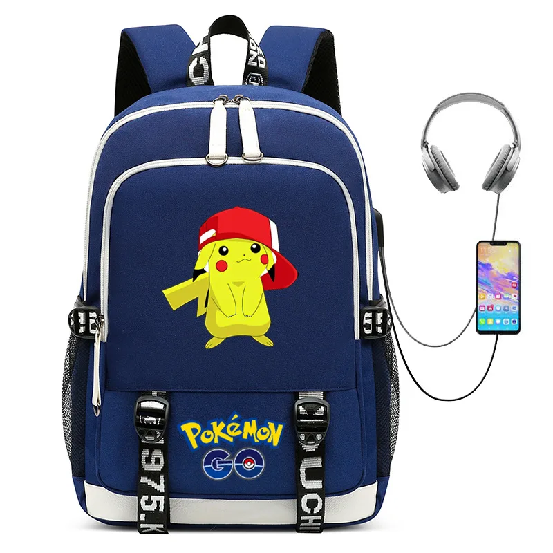 

MINISO Backpack Usb Charging Outdoor Travel Bag Computer Bag Youth Pokemon Pokemon Digimon Pokemon Pen Bag Backpack Book